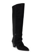 Sonora Suede Mix Knee Boots Korkeavartiset Saapikkaat Black Dante6