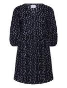 Farris Dress Seersucker Lyhyt Mekko Navy Noella