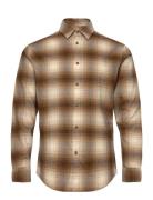 Slhslimowen-Brushed Shirt Ls Noos Tops Shirts Casual Brown Selected Ho...