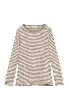 Nmmfable Fio Ls Wool Top Lil Tops T-shirts Long-sleeved T-shirts Beige...