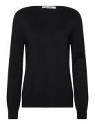 Srepira Boatneck Knit Tops Knitwear Jumpers Black Soft Rebels