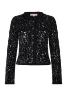 Sequin Pkt Snap Jkt Tops Knitwear Cardigans Black Michael Kors