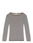 Rib Blouse Tops Knitwear Pullovers Brown FUB