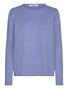 Srmarla O-Neck Roll Edge Knit Tops Knitwear Jumpers Blue Soft Rebels