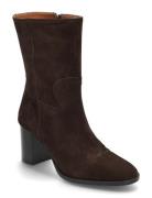 3/4 Bootie Wooden Shoes Boots Ankle Boots Ankle Boots With Heel Brown ...