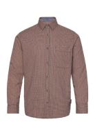 Structured Shirt Tops Shirts Business Brown Tom Tailor