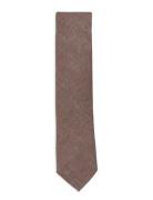 Structured Tencel Tie 7 Cm Solmio Kravatti Brown Lindbergh Black