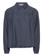 Srsydney Blouse Tops Blouses Long-sleeved Blue Soft Rebels