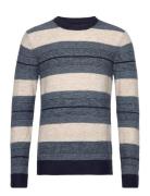 Pullover Tops Knitwear Round Necks Blue Blend