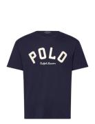 Classic Fit Logo Jersey T-Shirt Tops T-shirts Short-sleeved Navy Polo ...