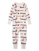 Bamboo Two Way Zip Pyjamas Santa Dogs 65 74/80 Pyjama Sie Jumpsuit Haa...