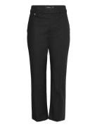 Stretch Cotton-Blend Pant Bottoms Trousers Straight Leg Black Lauren W...