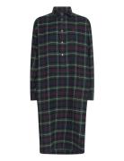 Plaid Cotton Shirtdress Polvipituinen Mekko Navy Polo Ralph Lauren