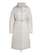 Lw Padded Smocking Midi Coat Topattu Pitkä Takki Cream Calvin Klein