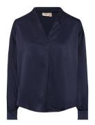 Frviline Bl 1 Tops Blouses Long-sleeved Navy Fransa