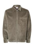 Slh-Jake Cord Overshirt Ls Zip Noos Tops Overshirts Brown Selected Hom...