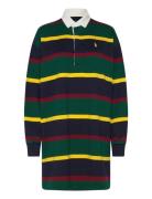 Striped Cotton Jersey Rugby Dress Polvipituinen Mekko Green Polo Ralph...