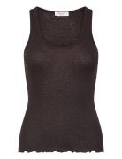 Wool Top Tops T-shirts & Tops Sleeveless Brown Rosemunde