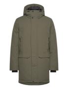 Tech Hooded Parka Parka Takki Khaki Green Tom Tailor