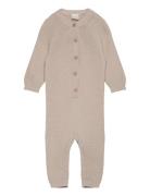 Jumpsuit Knitted Newborn Pitkähihainen Body Beige Lindex