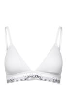 Lght Lined Triangle Lingerie Bras & Tops Soft Bras Bralette White Calv...