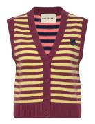 Juhla Tasaraita Vests Knitted Vests Burgundy Marimekko