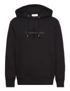 Chenille Monologo Hoodie Tops Sweat-shirts & Hoodies Hoodies Black Cal...