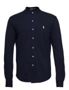 Featherweight Mesh-Ls Fb Mandarin C Tops Shirts Casual Navy Polo Ralph...