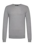 M Merino Blend C-Neck Sweater Tops Knitwear Round Necks Grey J. Lindeb...