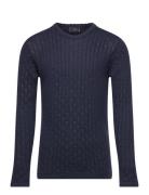 Merino Classic Pointelle Blouse Tops Knitwear Pullovers Navy Copenhage...