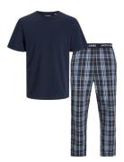 Jacluca Ss Tee And Woven Pants Giftbox Pyjama Navy Jack & J S