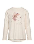 Tunic Ls W. Glitter Tops T-shirts Long-sleeved T-shirts Beige Minymo