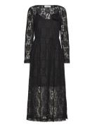 Rwdelilah Long Dress Polvipituinen Mekko Black Rosemunde