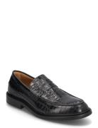 Slhcarter Leather Low Penny Loafer Loaferit Matalat Kengät Black Selec...