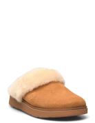 Gen-Ff Shearling-Collar Suede Slippers Aamutossut Tohvelit Beige FitFl...