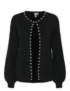 Yasfonny Ls Pearl Knit Cardigan S. - D2D Tops Knitwear Cardigans Black...