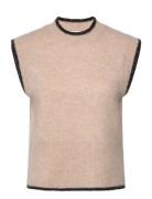 Slfalva O-Neck Knit Vest D2 Vests Knitted Vests Beige Selected Femme