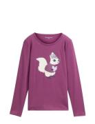 Printed Longsleeve Tops T-shirts Long-sleeved T-shirts Purple Tom Tail...