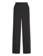 Straight-Fit Pleated Trousers Bottoms Trousers Straight Leg Black Mang...