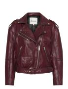 Mwgilo Leather Jacket Nahkatakki Burgundy My Essential Wardrobe