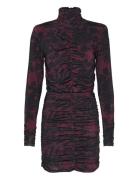 Redeinagz P Rollneck Dress Lyhyt Mekko Burgundy Gestuz