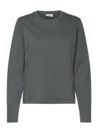 Essence Standard Long Sleeve Tops T-shirts & Tops Long-sleeved Grey We...