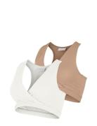 Mlhelena Crossy Bra 2-Pack Nf. Rintaliivit White Mamalicious