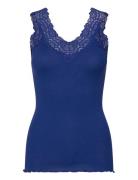 Rwbernadine Sl Lace Top Tops T-shirts & Tops Sleeveless Navy Rosemunde