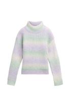 Cropped Knitted Pullover Tops Knitwear Pullovers Purple Tom Tailor