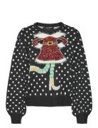 Vmsparkle Elfie Ls O-Neck Pull. Xmas Tops Knitwear Jumpers Black Vero ...