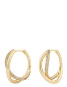 Naomi Big Ring Ear G/Clear - Accessories Jewellery Earrings Hoops Gold...