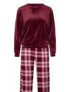 Velvet Pyjama Set Pyjama Burgundy Hunkemöller