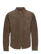 Clark Zipped Suede Shirt Jacke Nahkatakki Brown Jofama