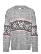 Sweater Winter Fair Isle Tops Knitwear Pullovers Grey Lindex